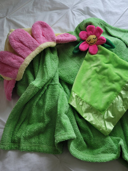 Flower Hooded Towel for toddlers ages 2 to 8 years old