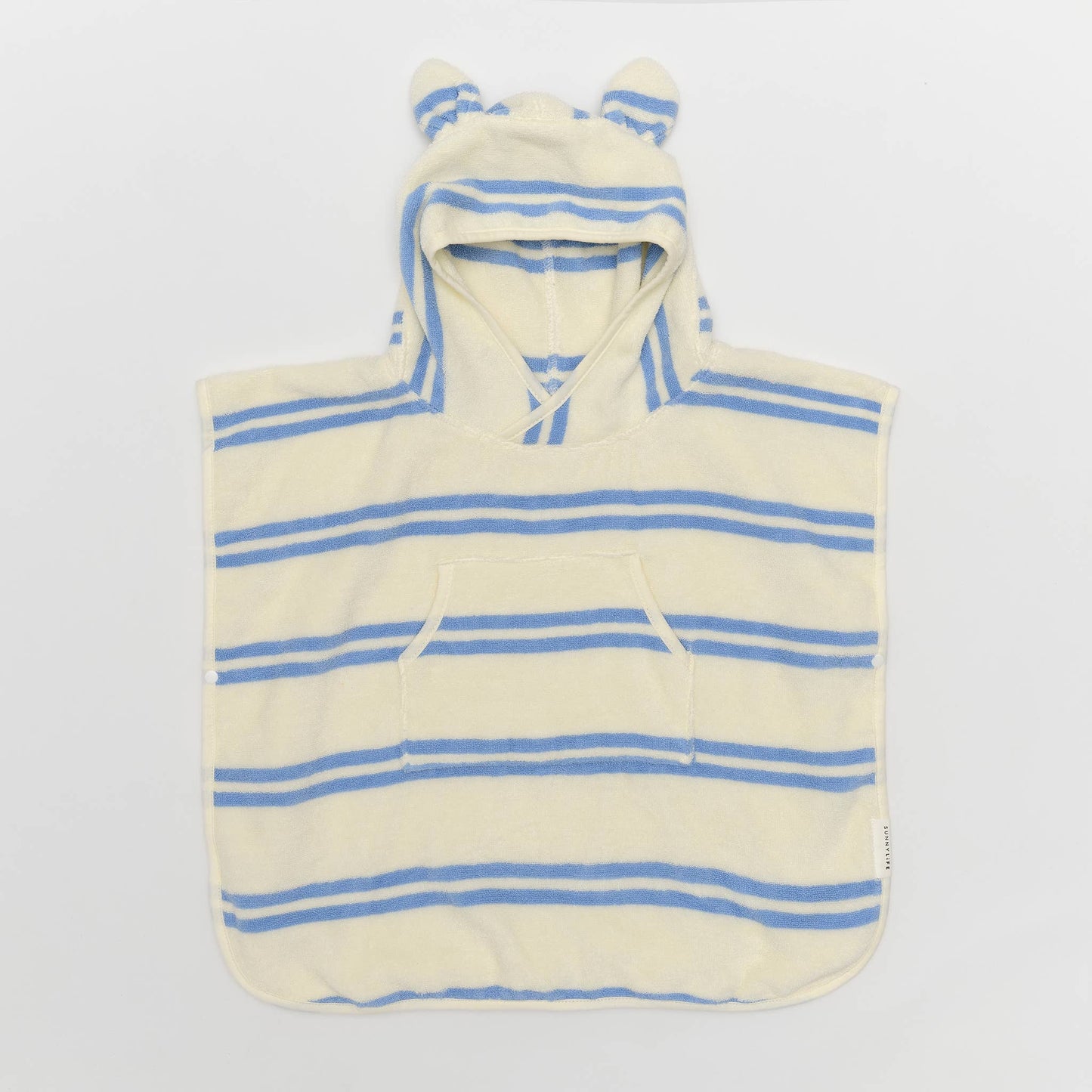Kids Character Hooded Towel Sammy the Seagull Blue Stripe
