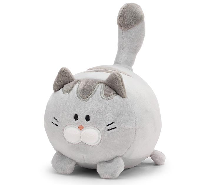 Plush Round Gray Cat