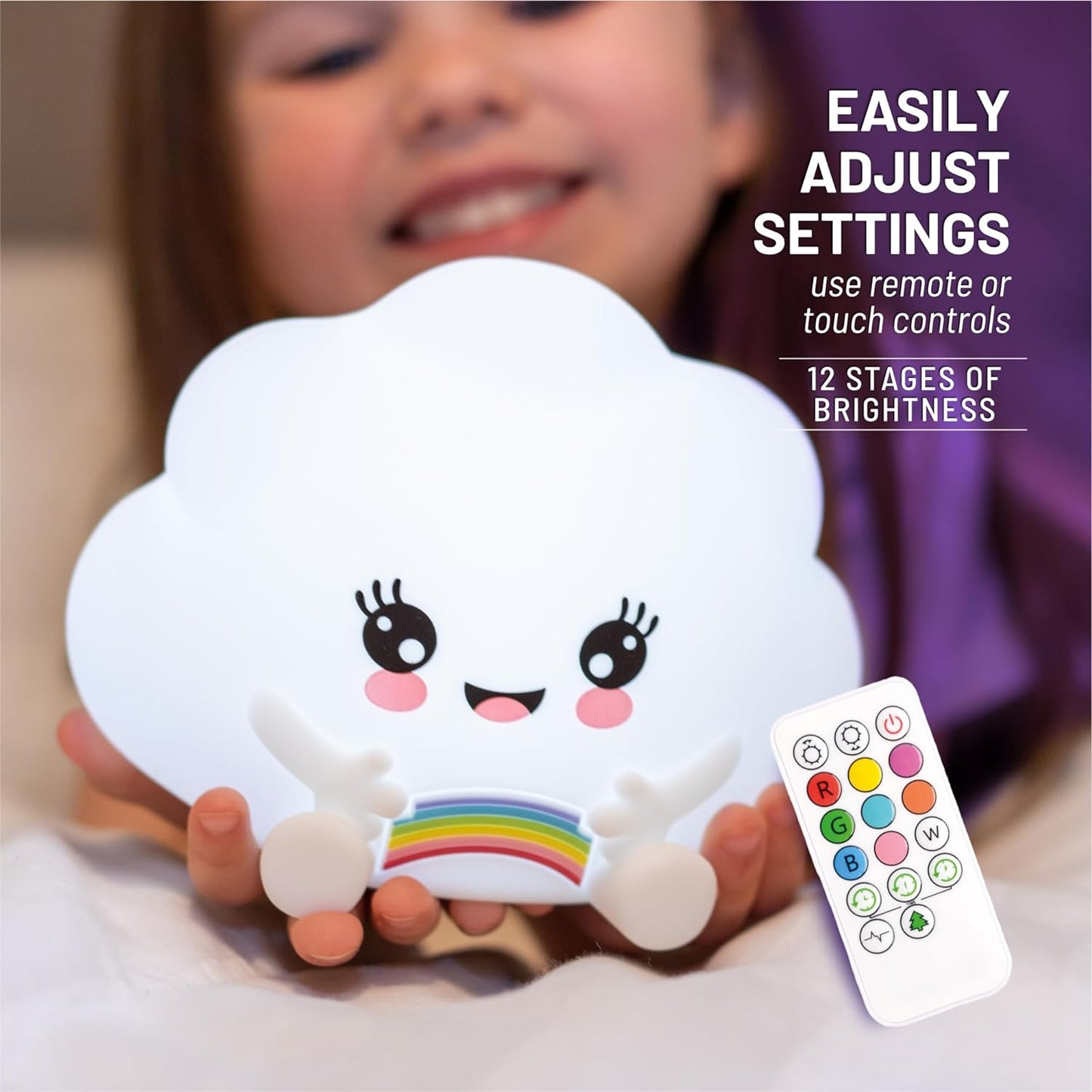 LumiPetsΓö¼┬½ Kawaii Cloud with Remote - Children's Nursery Touch Night Light
